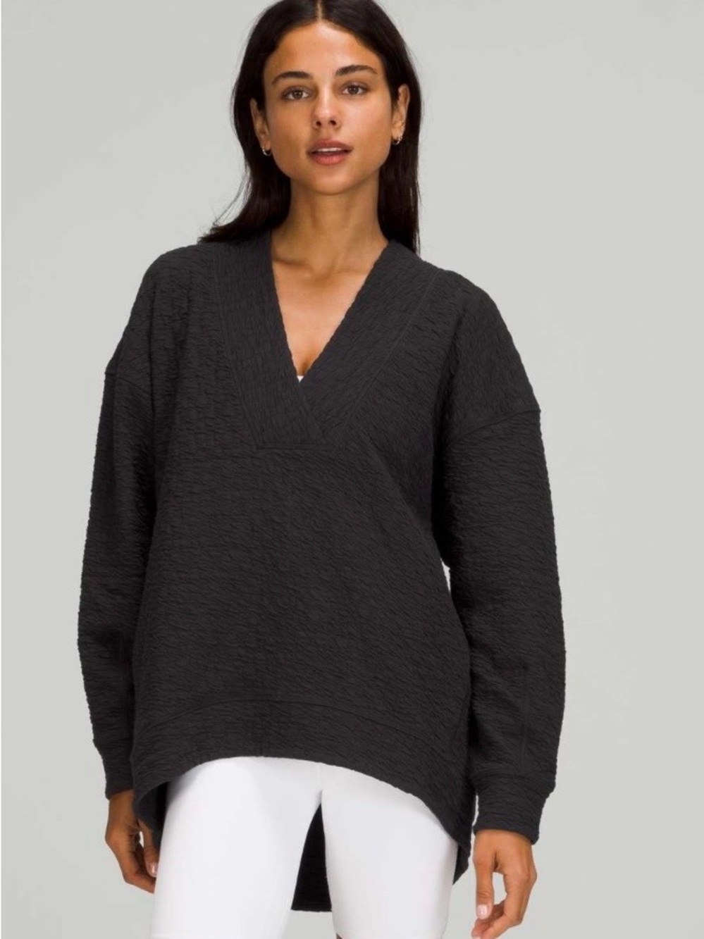 Lululemon Rippled V-Neck Pullover Black Size 2
